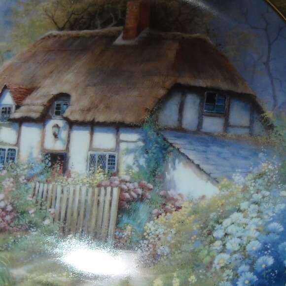 Franklin Mint “Golden Gable Cottage” L.E. Porcelain 8" Plate By Andres Orpinas - Picture 2 of 11